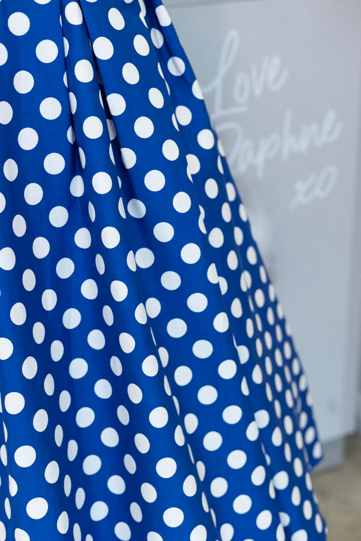 PREORDER - Lily Navy White Polka Dot Dress - Expected dispatch 24th of June