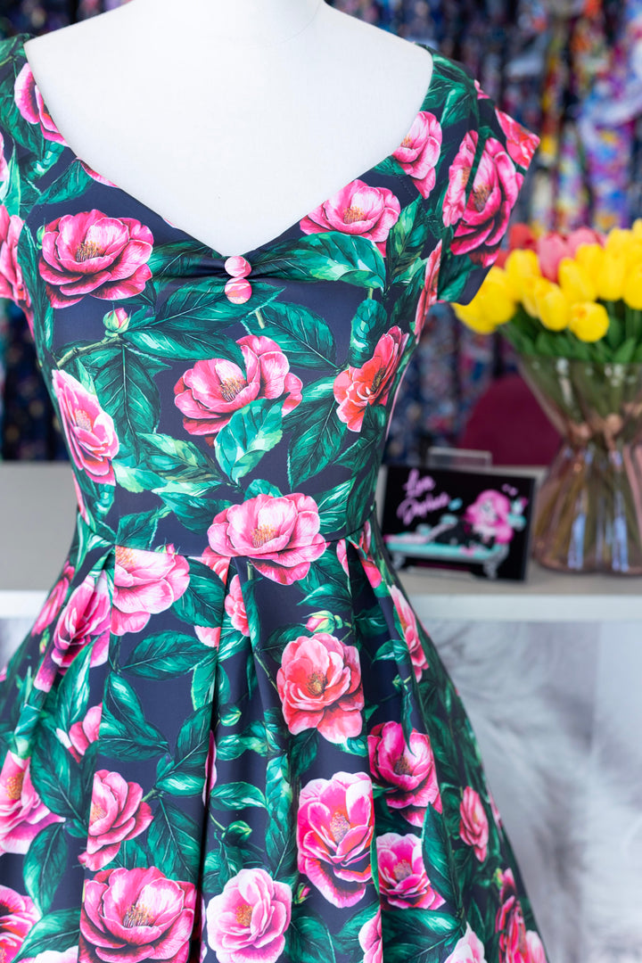 Lily Pink Camellia Swing Dress