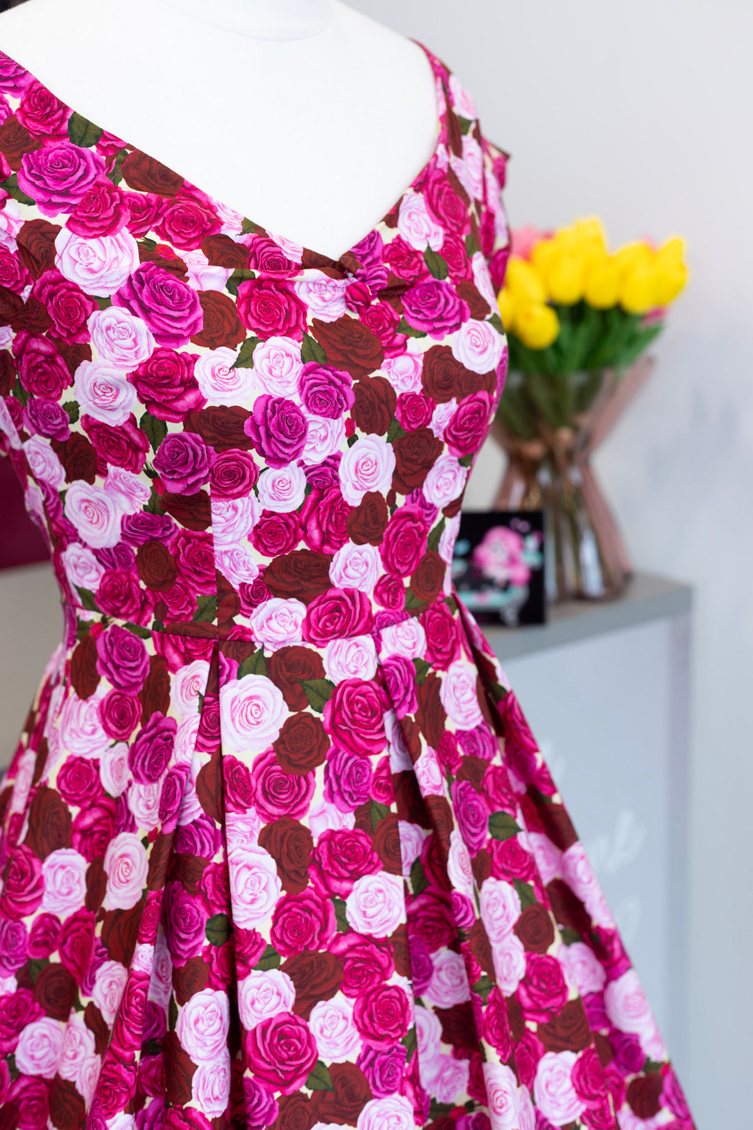 Lily Dress in Pink Rose Garden