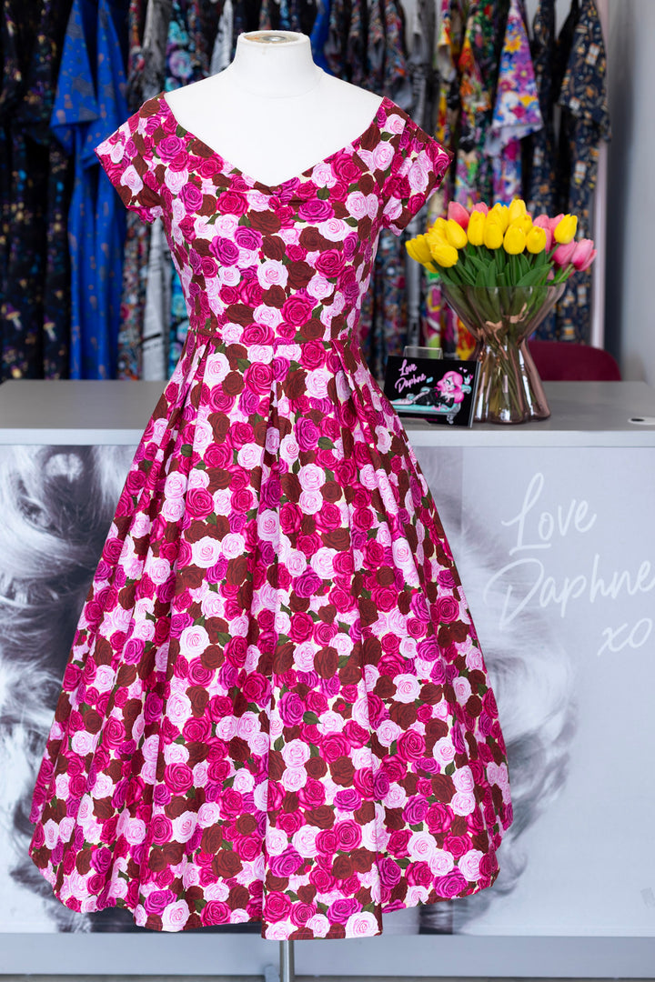 Lily Dress in Pink Rose Garden