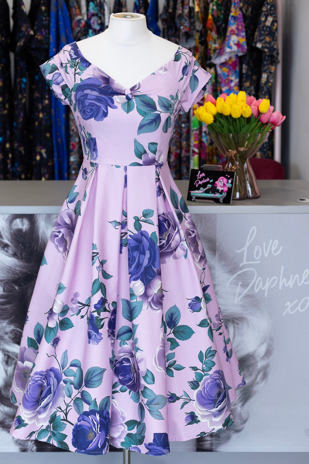 Lily Purple Floral Dress