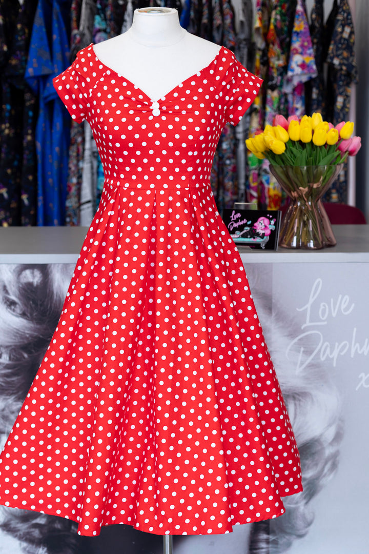 Lily Dress in Red Polka