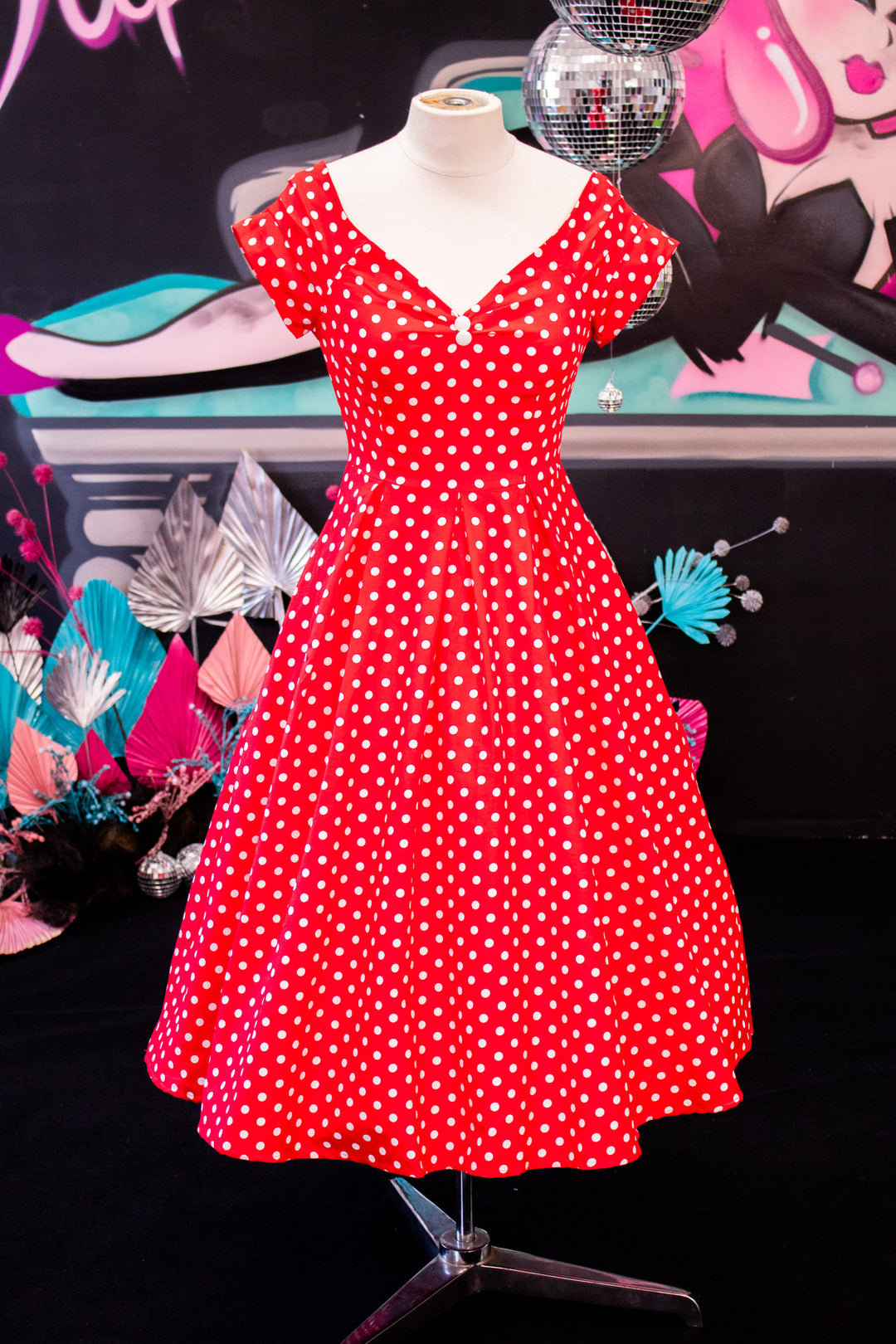 Lily Dress in Red Polka