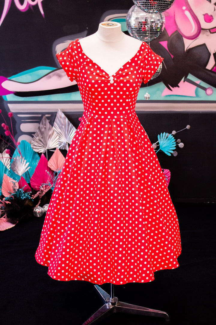 Lily Dress in Red Polka