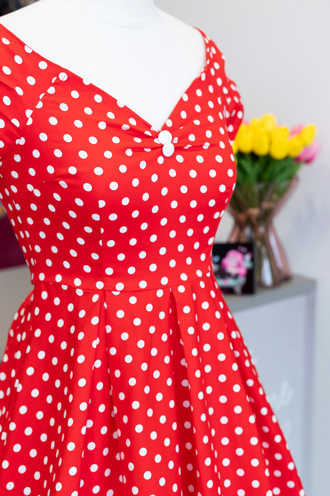 Lily Dress in Red Polka