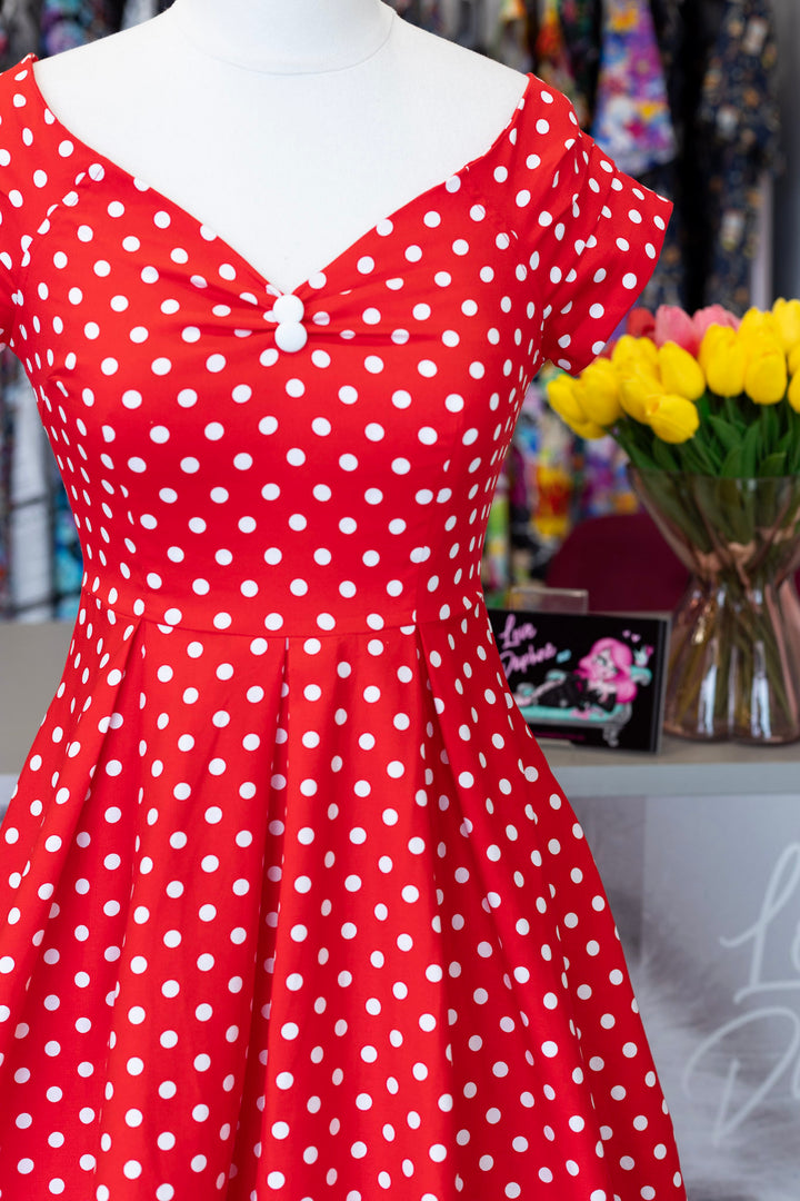 Lily Dress in Red Polka