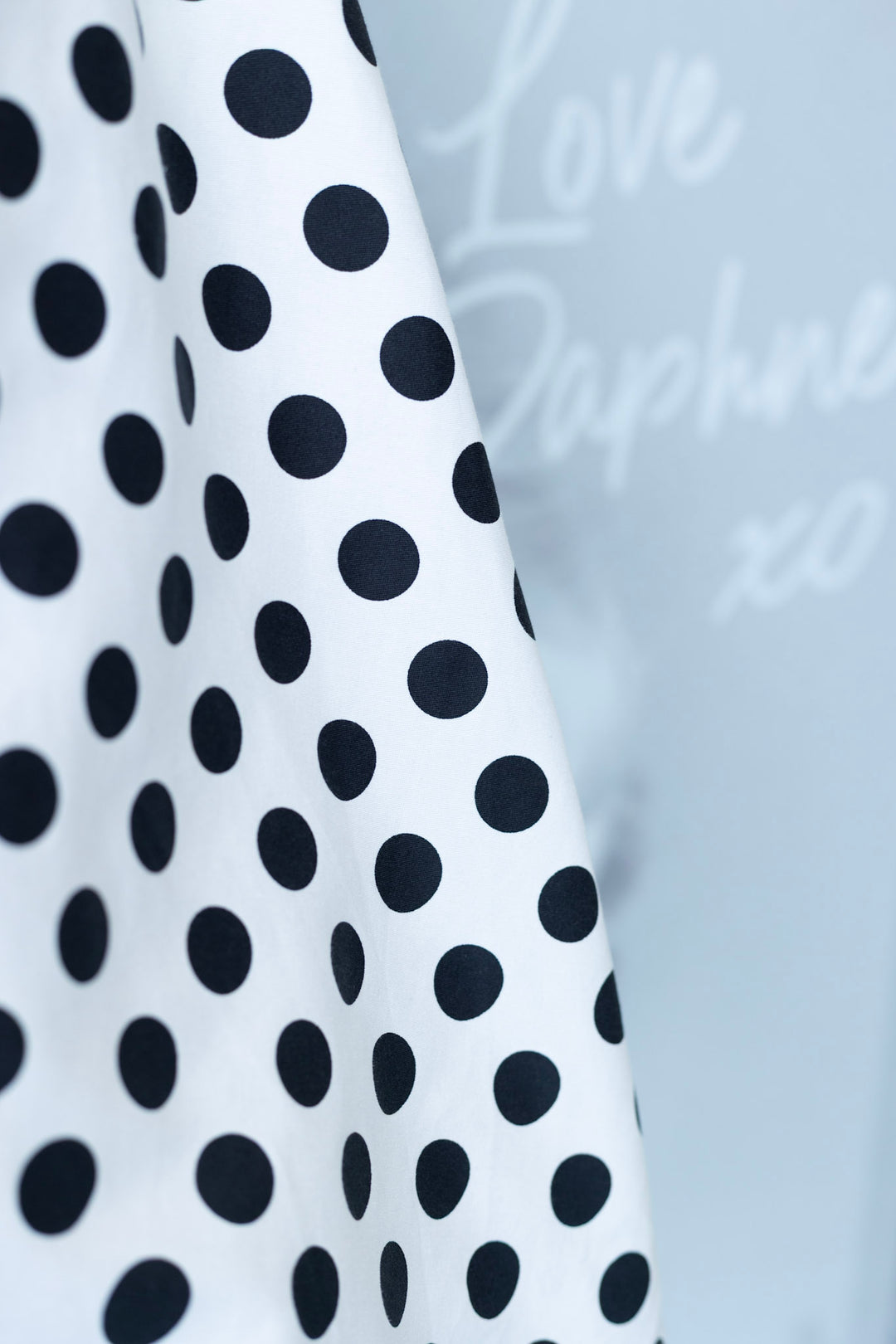 Lily Dress in White and Black Polka