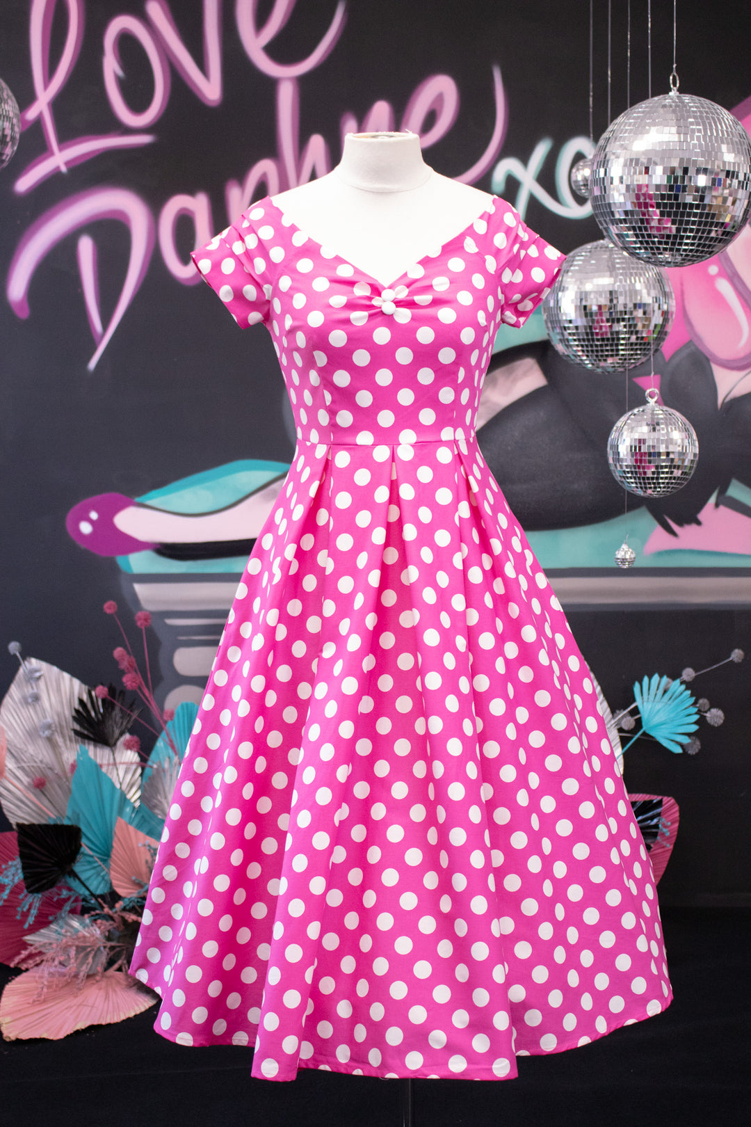 PREORDER - Lily Pink Polka Dot Dress - Expected dispatch 3rd of June