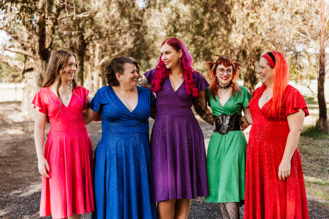 Mimi Swing Dress - Red Sparkle