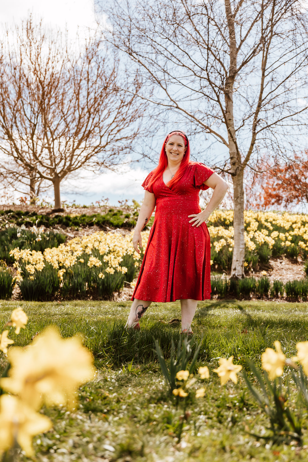 Mimi Swing Dress - Red Sparkle