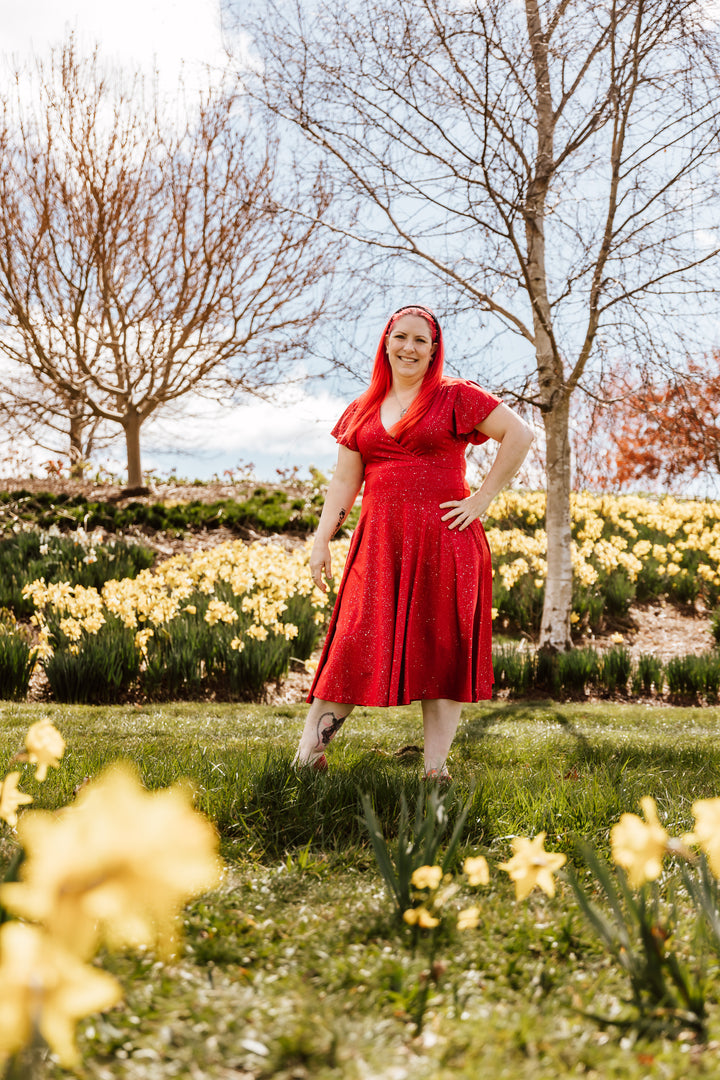 Mimi Swing Dress - Red Sparkle