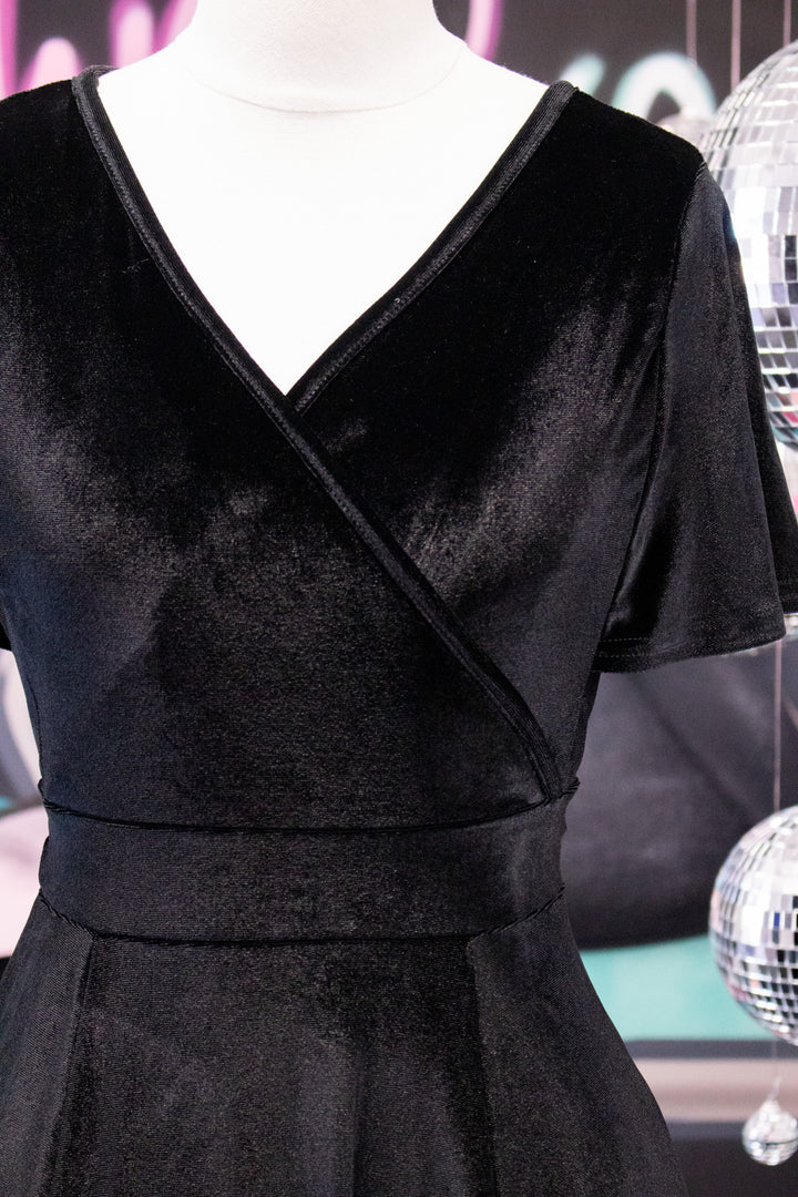 Lyra Dress - Black Velvet