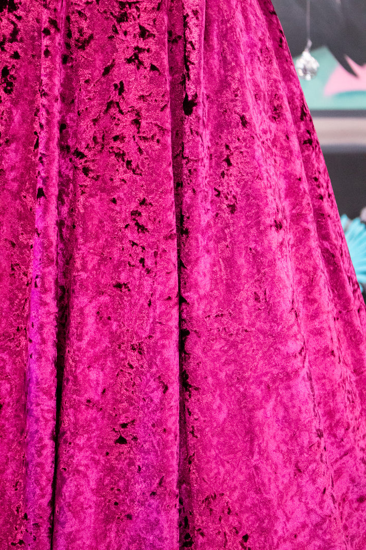 Lyra Dress - Cranberry Crushed Velvet