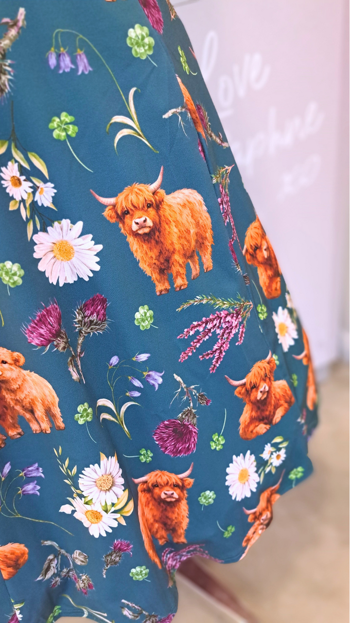 Highland Cow Lyra Dress