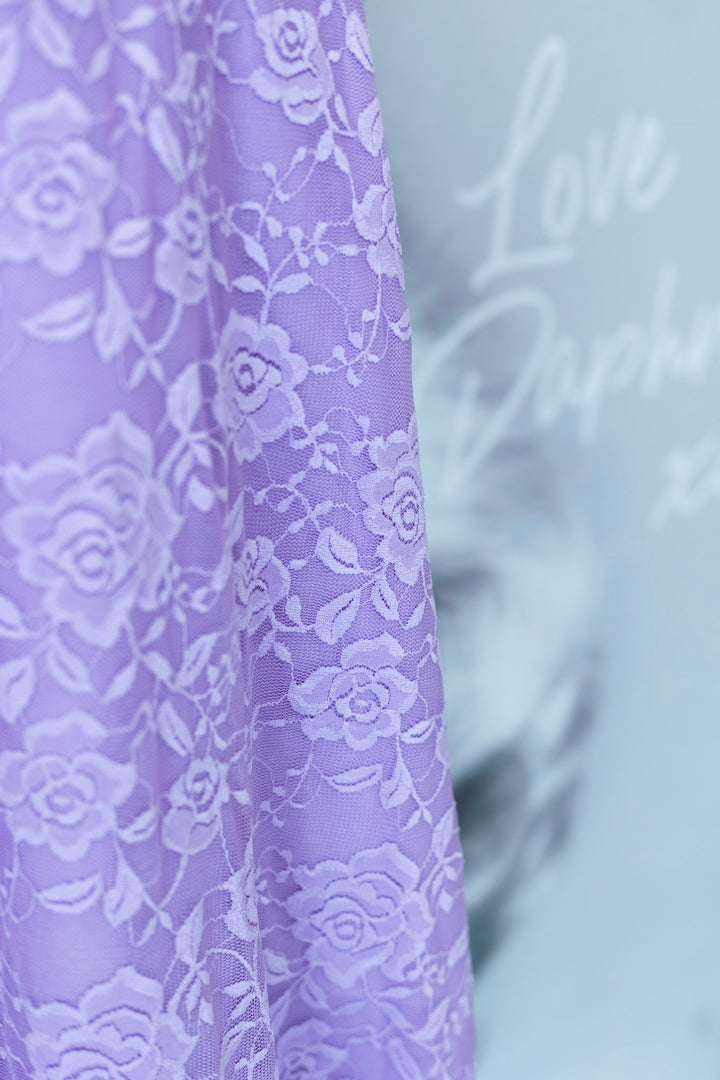 Madeline Long Sleeve Lace Dress in Lilac