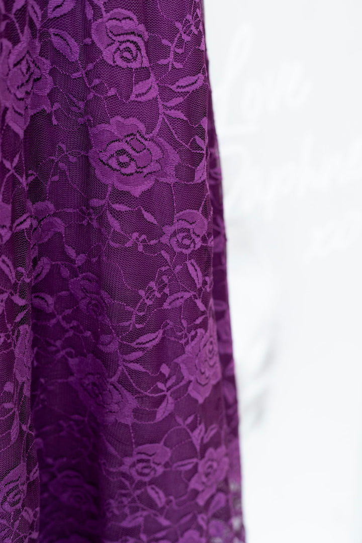 Madeline Long Sleeve Lace Dress in Purple