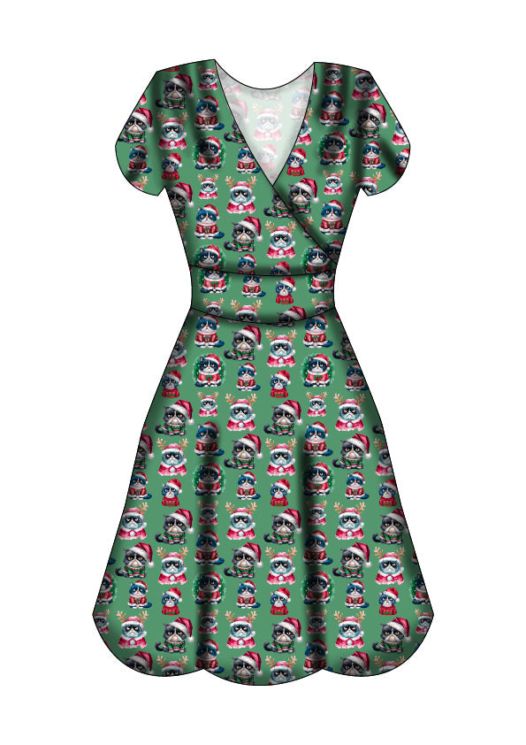 Maeve Swing Dress - Grumpy Cats Christmas - Preorder for dispatch 28th of October