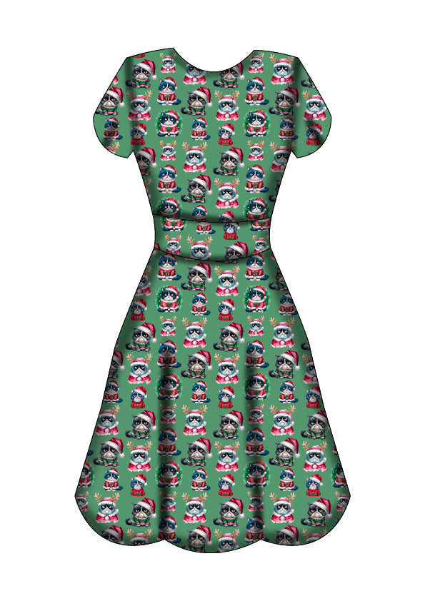 Maeve Swing Dress - Grumpy Cats Christmas - Preorder for dispatch 28th of October