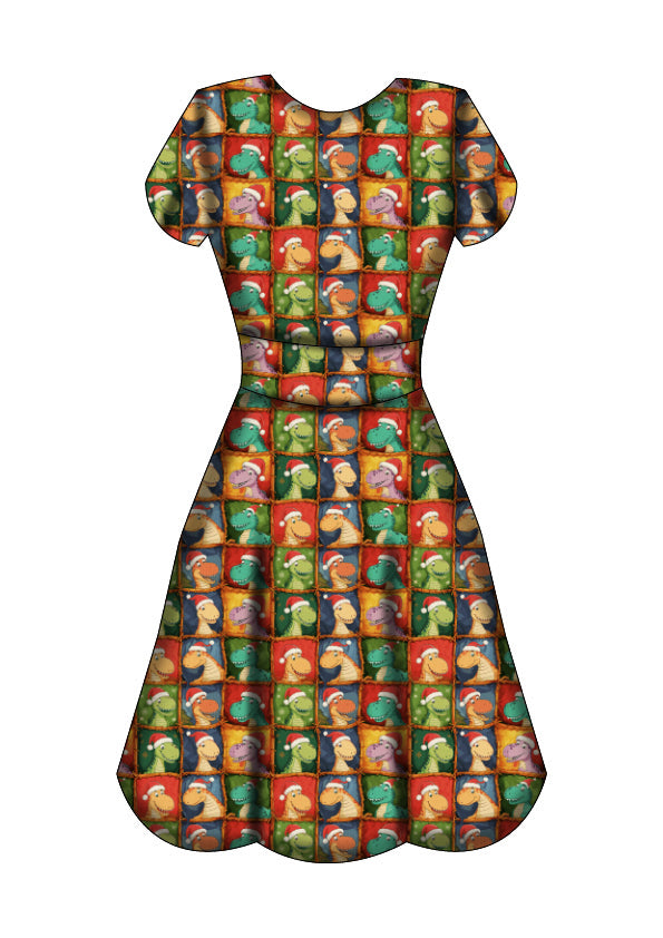 Maeve Swing Dress - Dino's First Christmas- Preorder for dispatch 28th of October