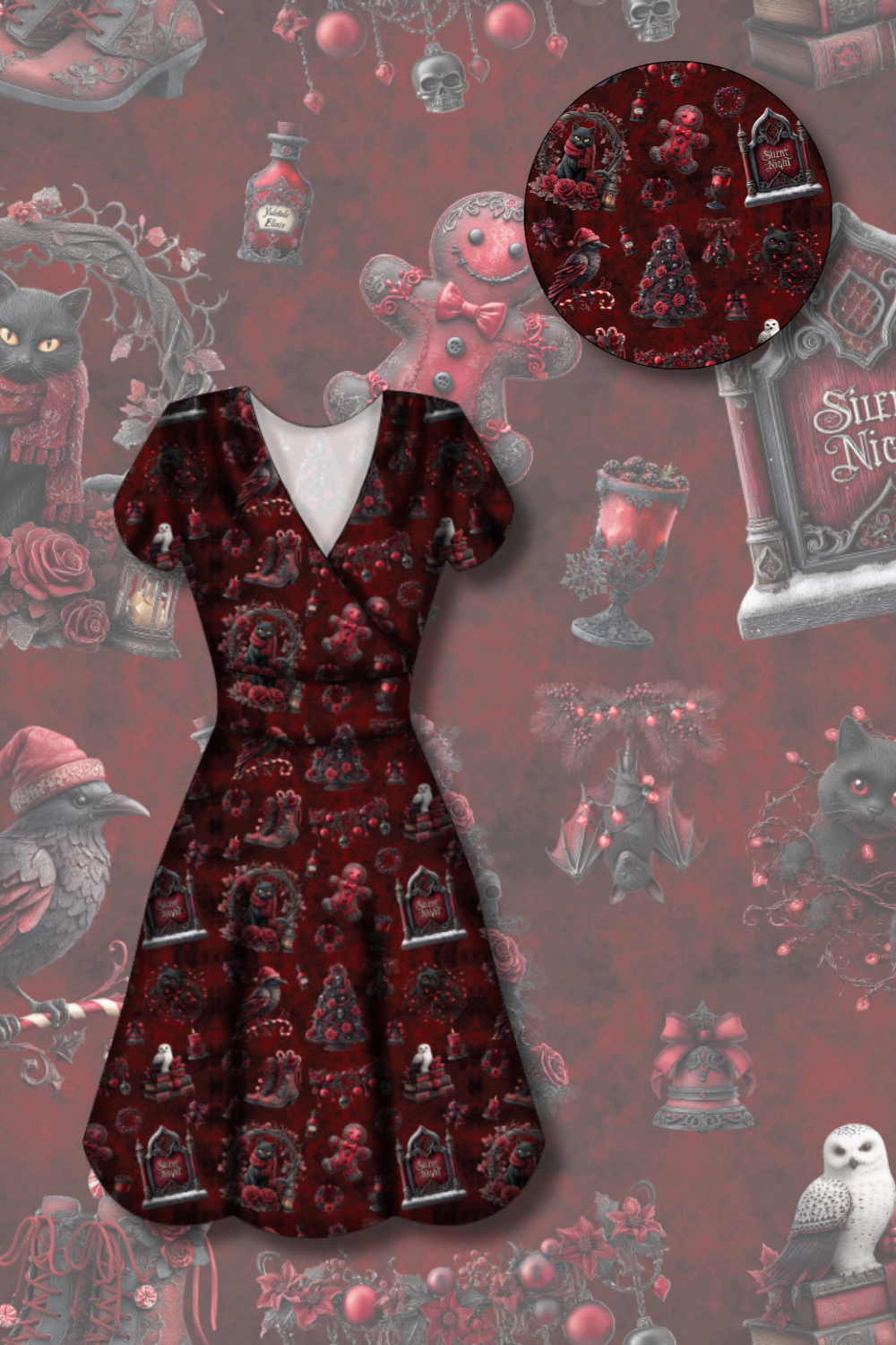 PREORDER - Maeve Swing Dress - Not So Silent Night - Estimated dispatch date 29th of October