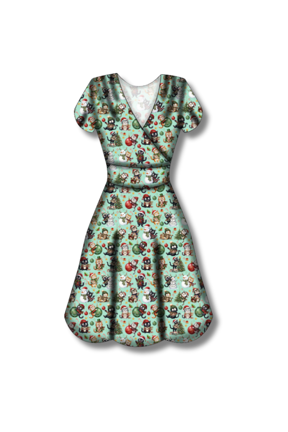 PREORDER - Maeve Swing Dress - Festive Felines - Estimated dispatch date 29th of October