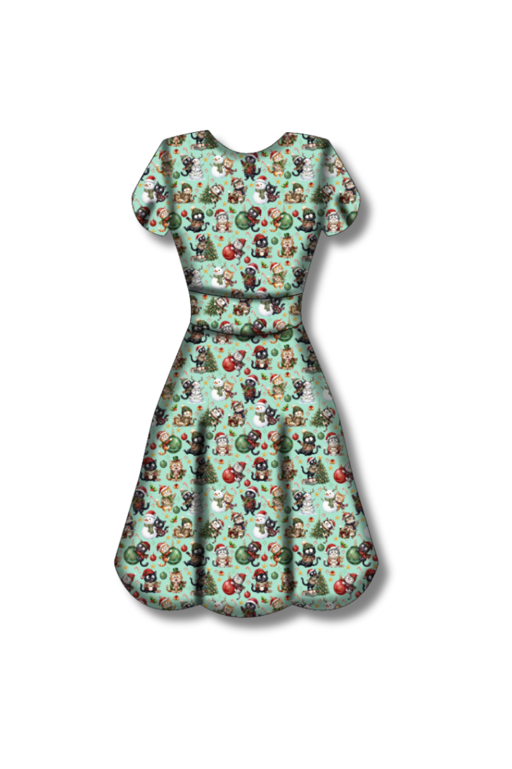 PREORDER - Maeve Swing Dress - Festive Felines - Estimated dispatch date 29th of October