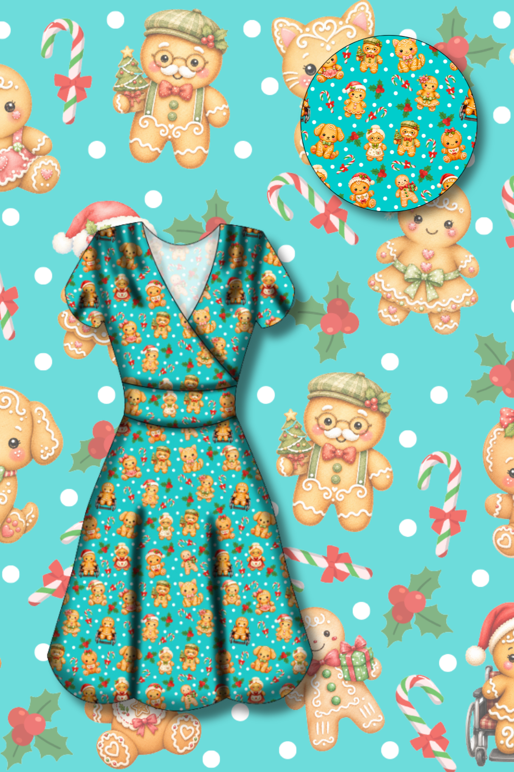 PREORDER - Maeve Swing Dress - Gingerbread Cheer - Estimated dispatch date 29th of October