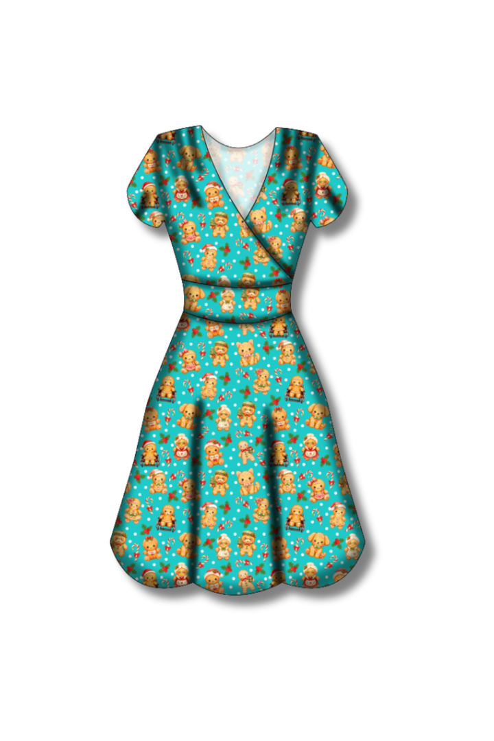 PREORDER - Maeve Swing Dress - Gingerbread Cheer - Estimated dispatch date 29th of October