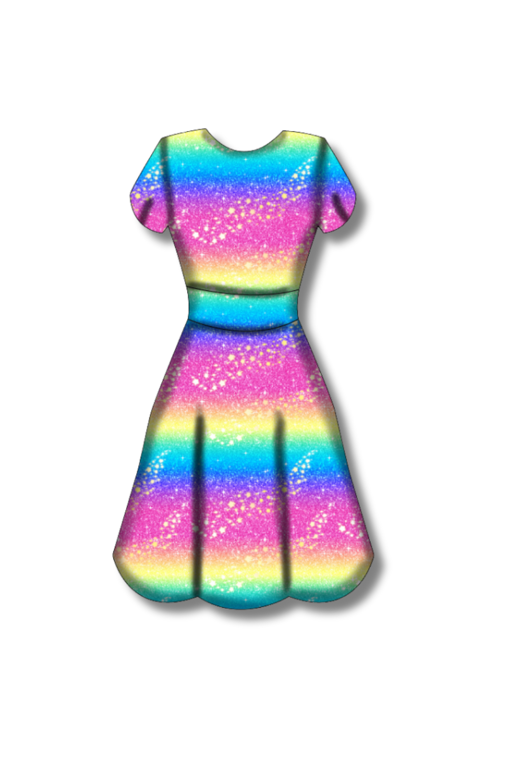 PREORDER - Maeve Swing Dress - Rainbow Christmas - Estimated dispatch date 29th of October