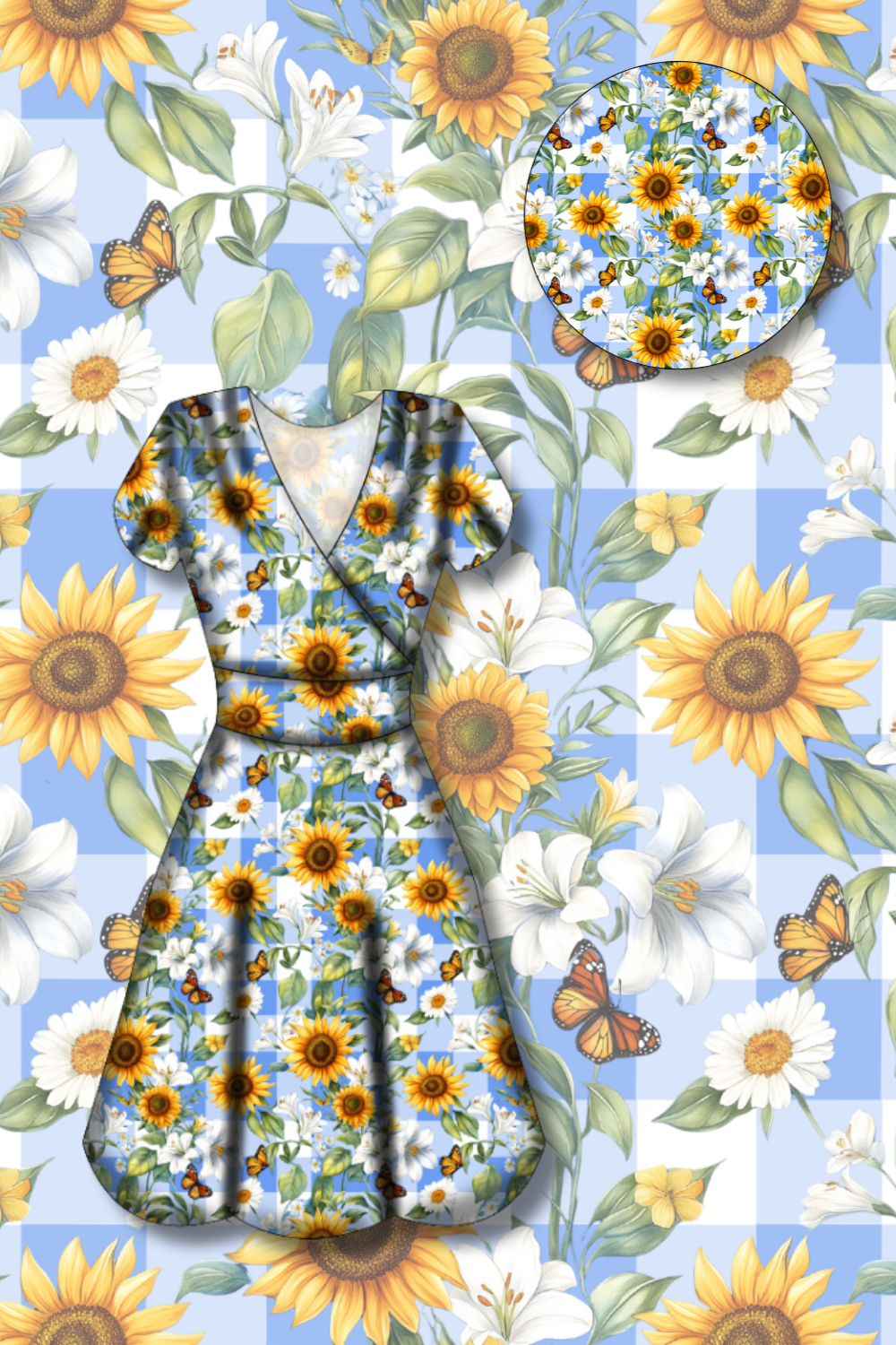 PREORDER - Maeve Swing Dress - Sunflower Blue Gingham - Estimated dispatch date 27th of October