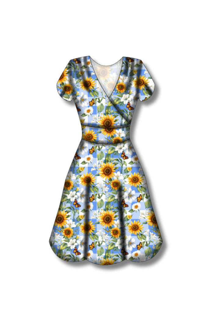 PREORDER - Maeve Swing Dress - Sunflower Blue Gingham - Estimated dispatch date 27th of October