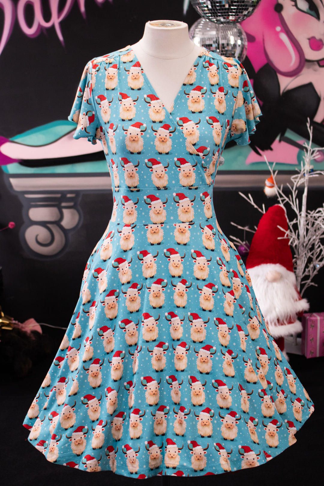 PREORDER - Maeve Swing Dress - Christmas Highland - Estimate dispatch 10th of December