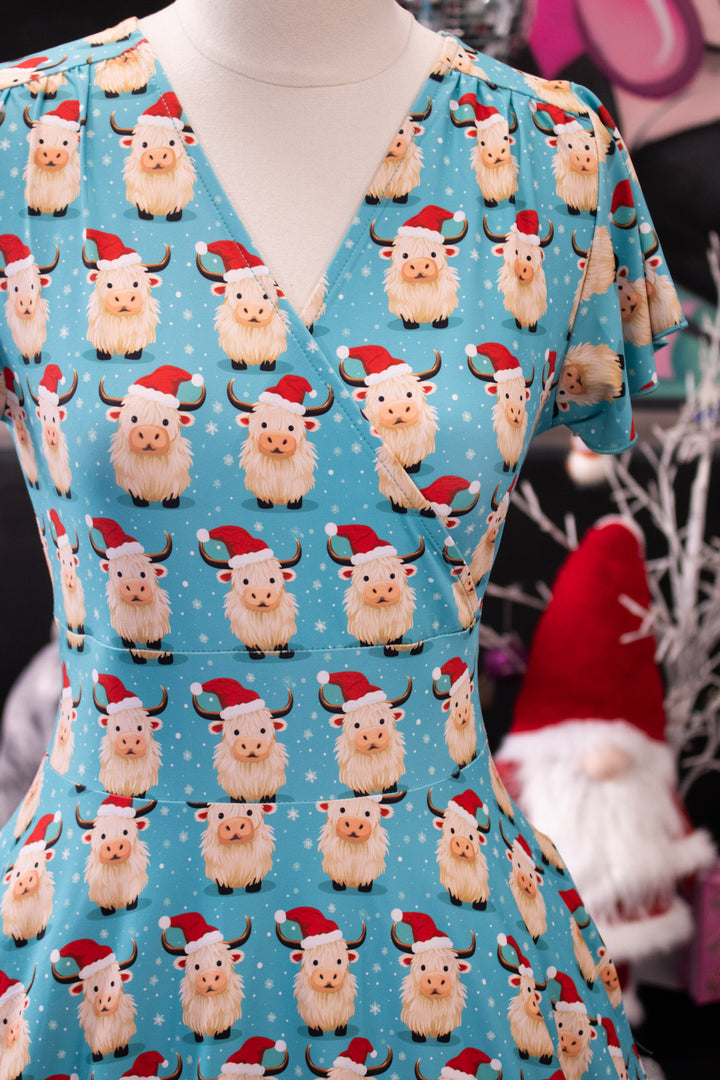 PREORDER - Maeve Swing Dress - Christmas Highland - Estimate dispatch 10th of December