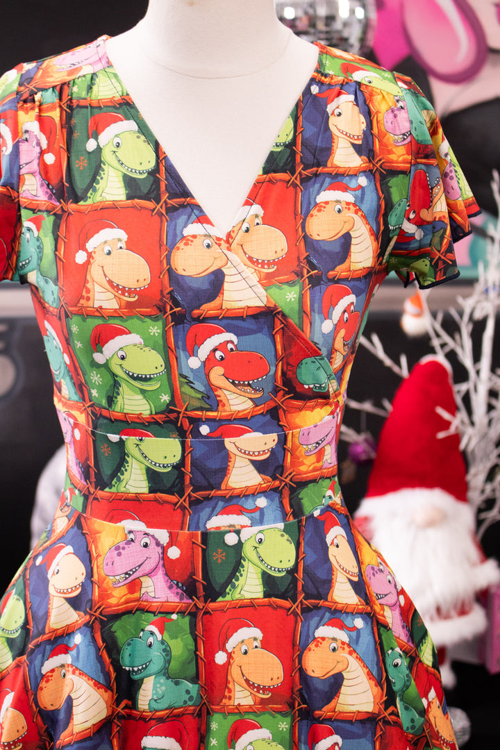 PREORDER - Maeve Swing Dress - Dino's First Christmas - Estimate dispatch 10th of December