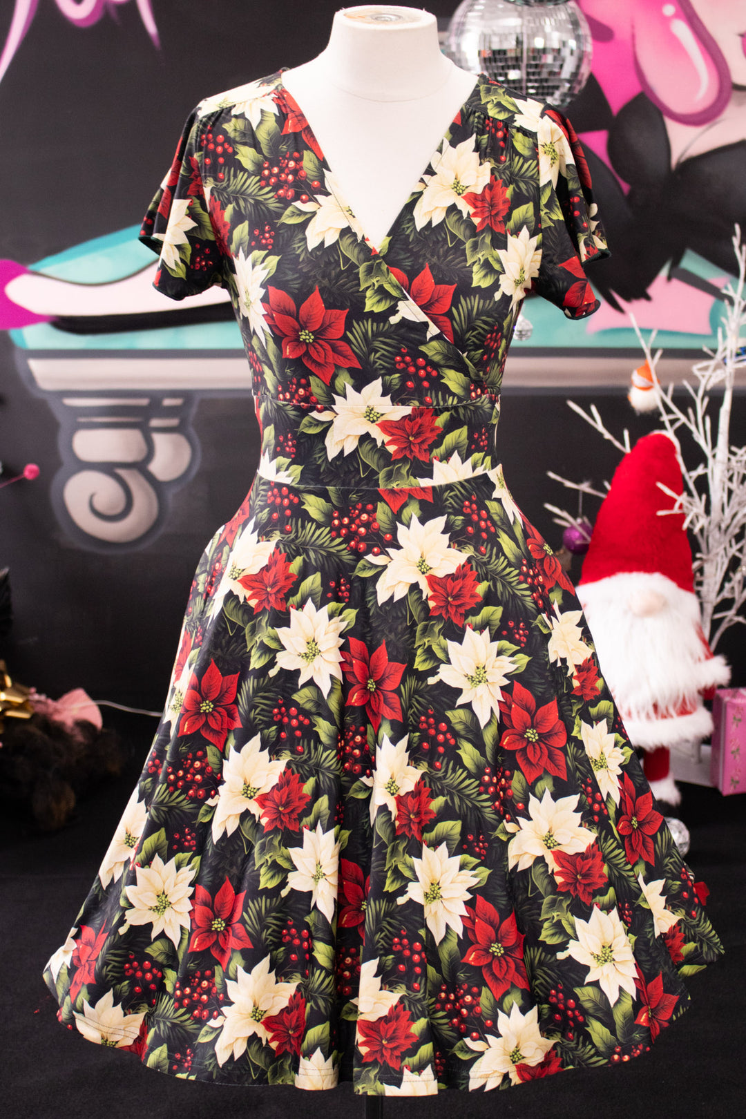 PREORDER - Maeve Swing Dress - Poinsettia - Estimate dispatch 10th of December