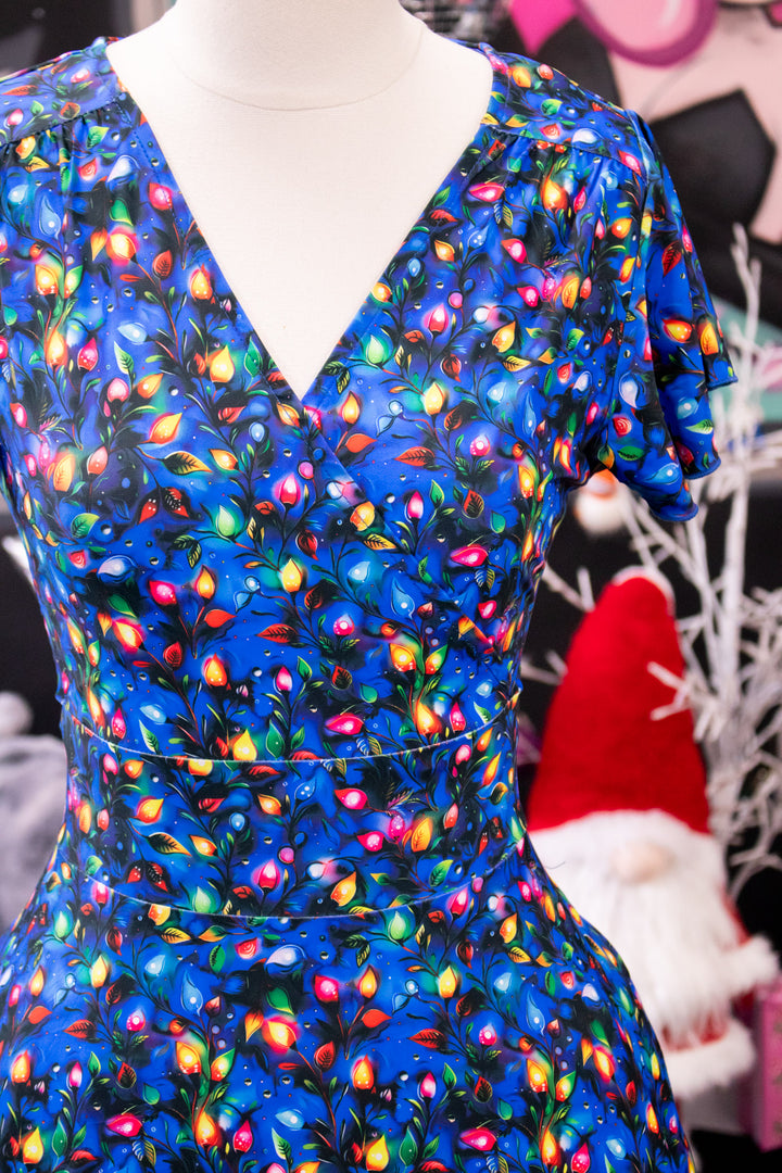 PREORDER - Maeve Swing Dress - Christmas Lights - Estimate dispatch 10th of December