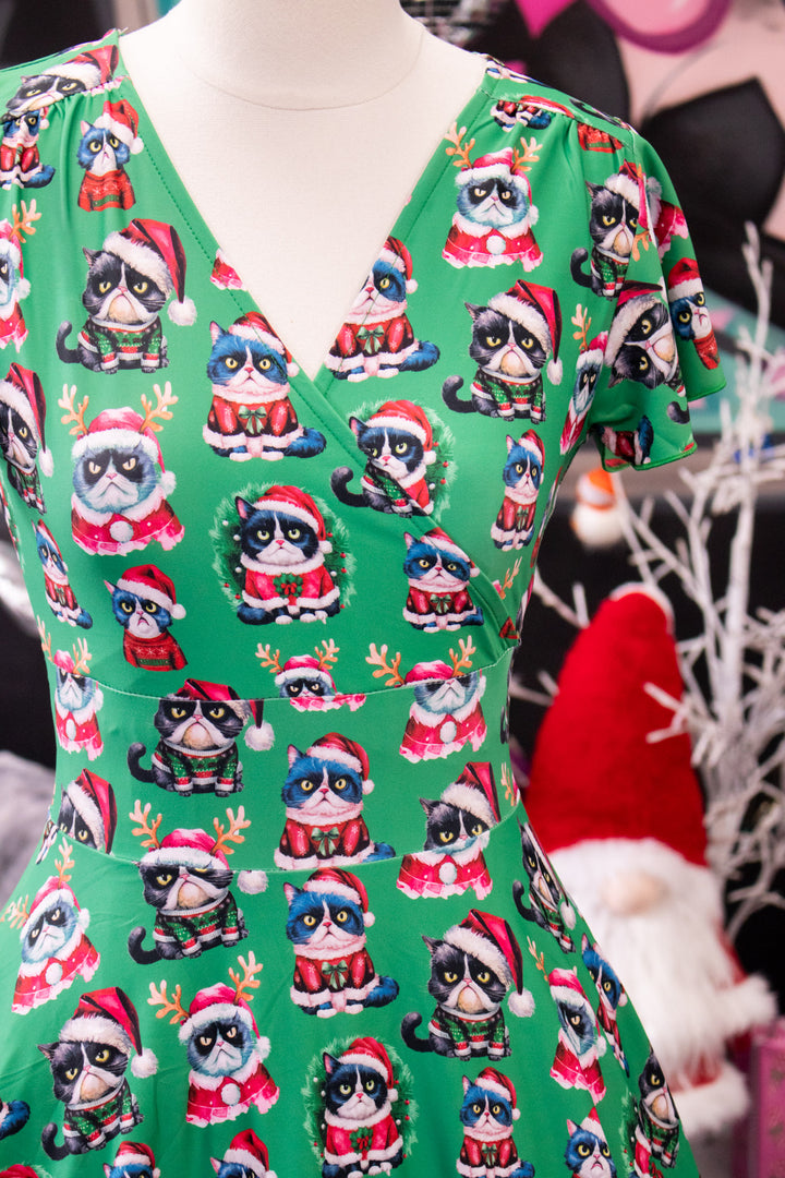 PREORDER - Maeve Swing Dress - Grumpy Cats Christmas - Estimate dispatch 10th of December
