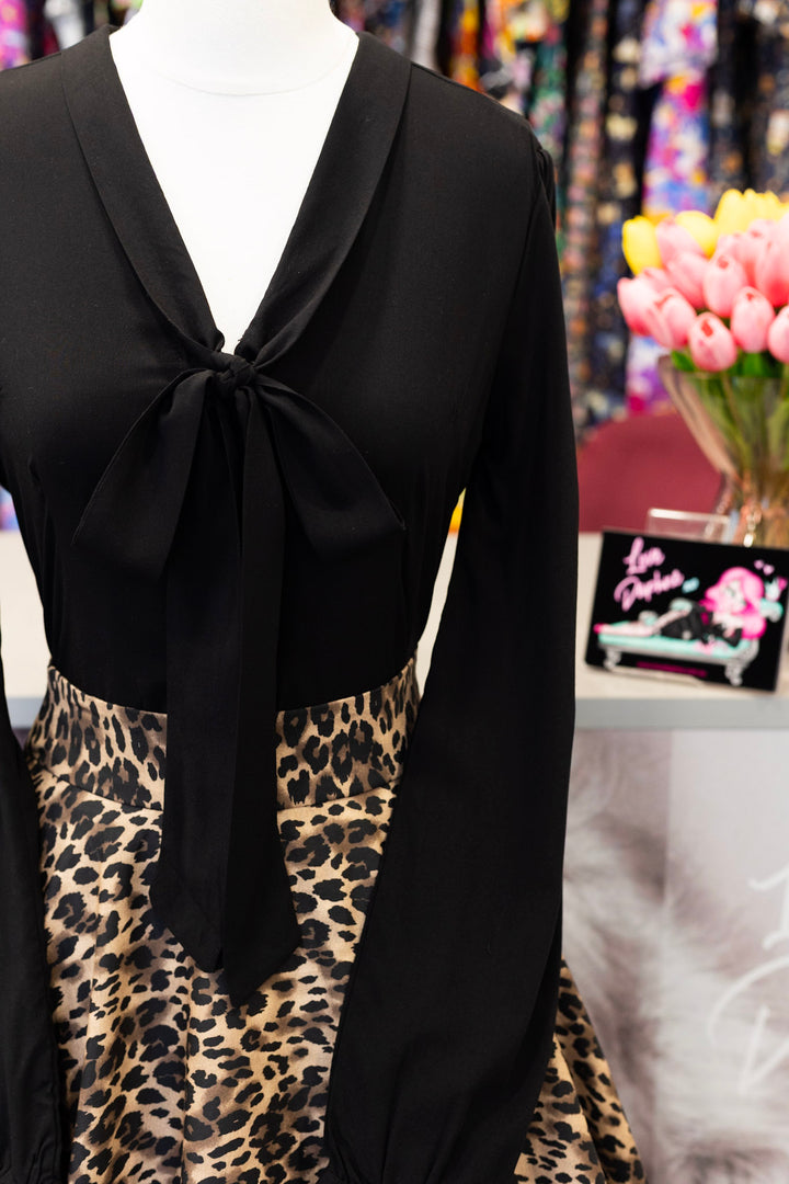Margaret Midnight Black Bow-Tie Blouse