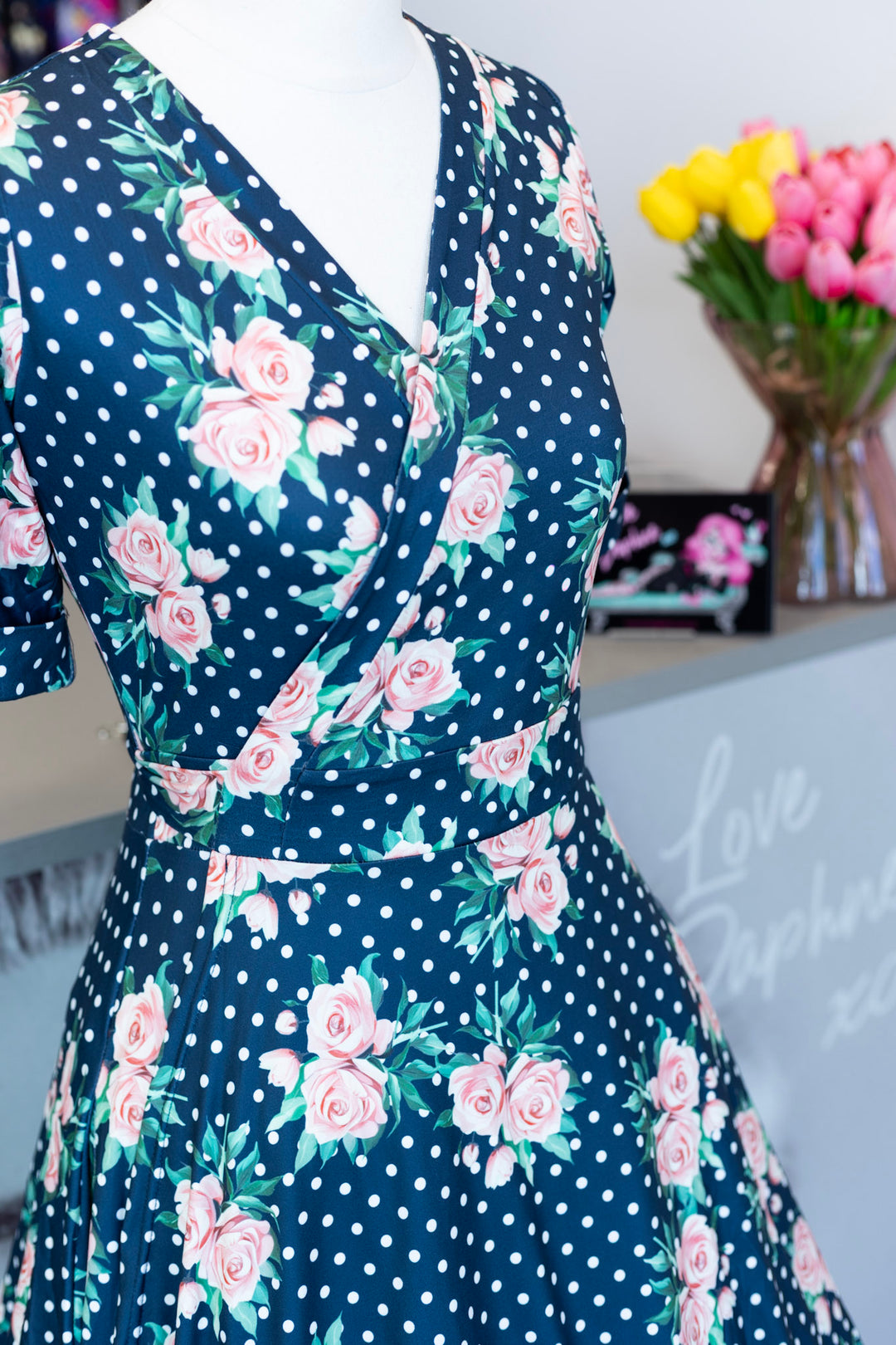 Matilda Rose & Polka Wrap Dress