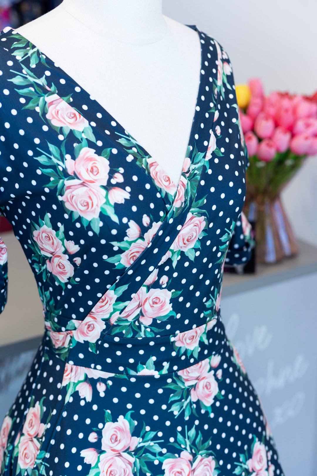 Matilda Rose & Polka Wrap Dress