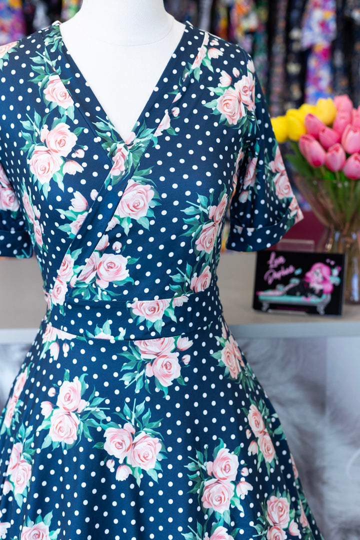 Matilda Rose & Polka Wrap Dress