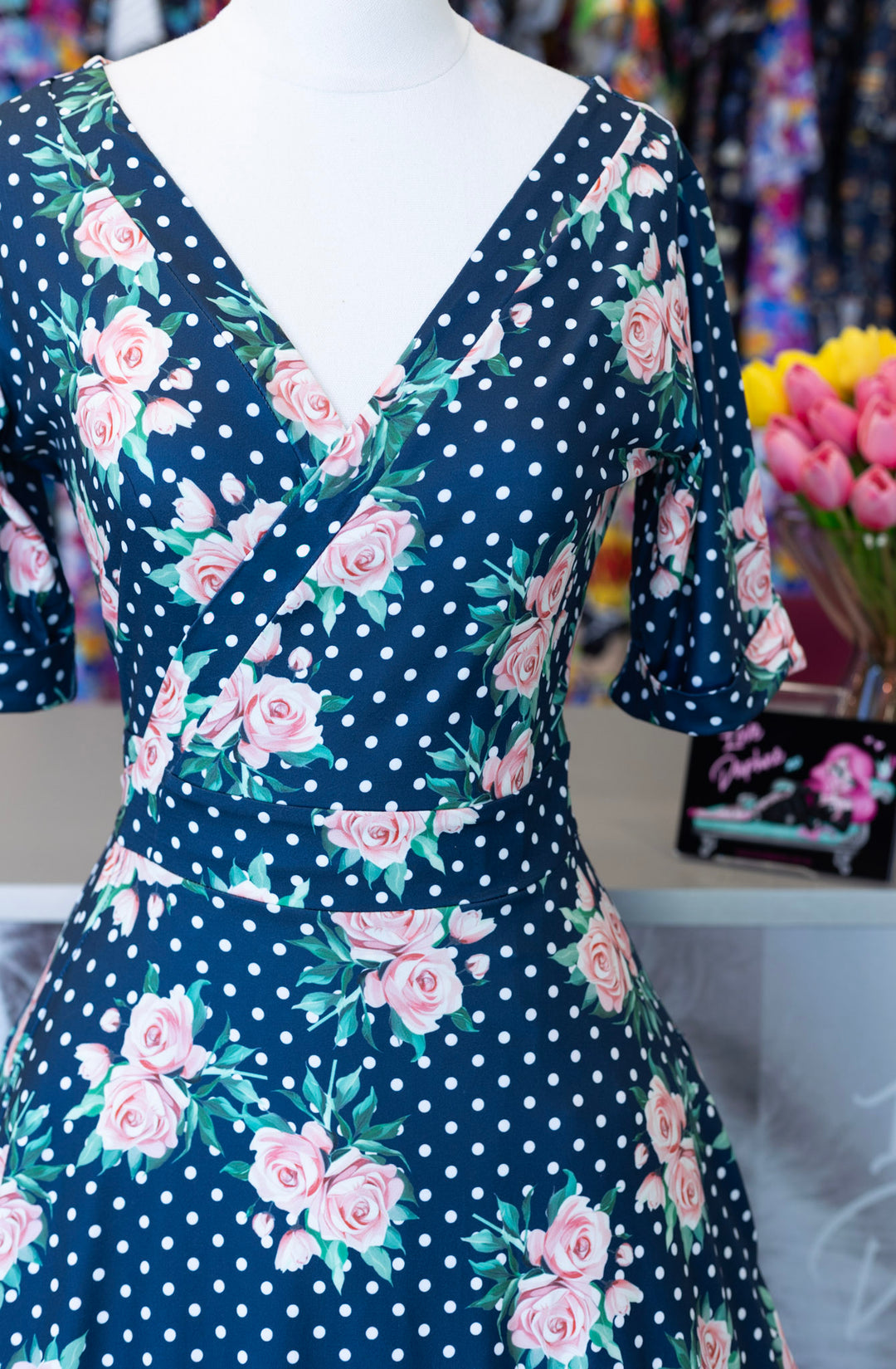 Matilda Rose & Polka Wrap Dress