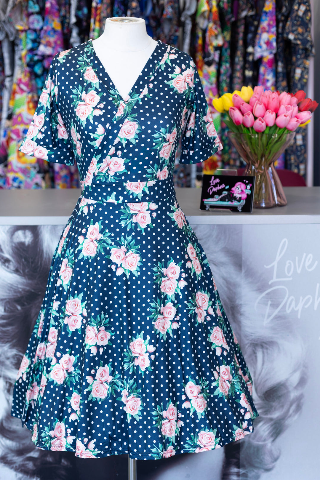 Matilda Rose & Polka Wrap Dress