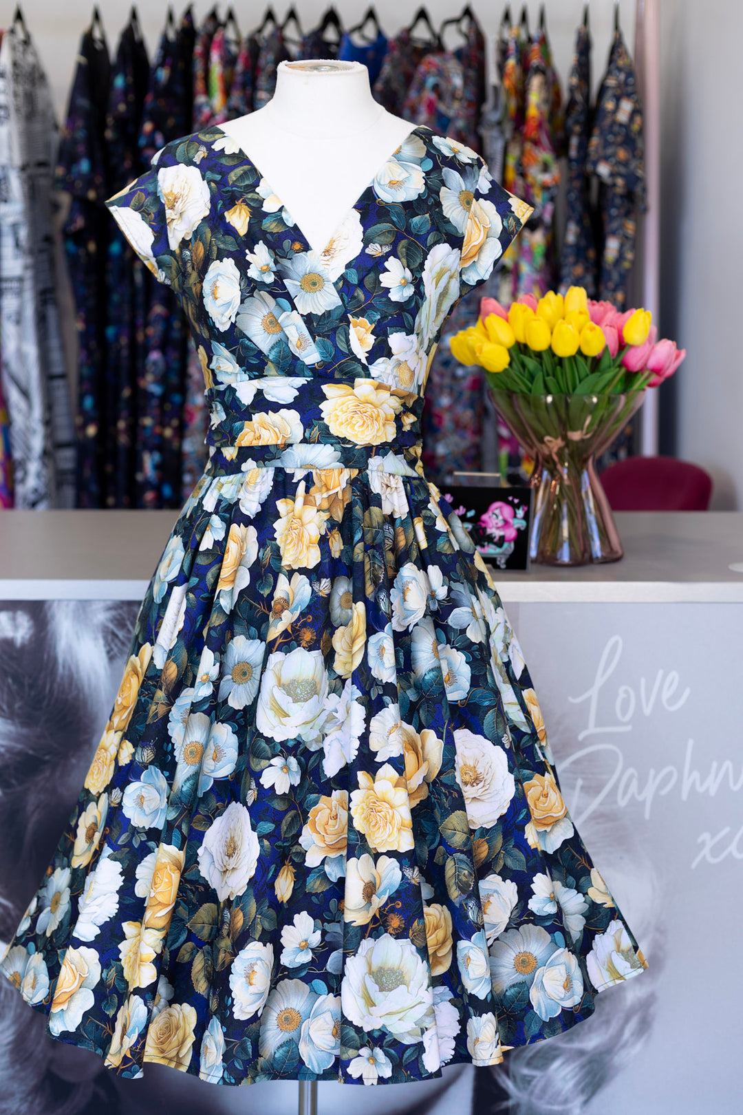 PREORDER - Midnight Floral Greta Dress - Expected dispatch date 12th of November