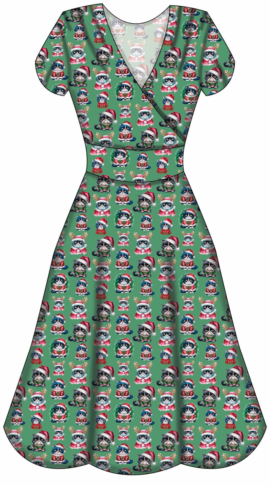 Mimi Swing Dress - Grumpy Cats Christmas - Preorder for dispatch 28th of October