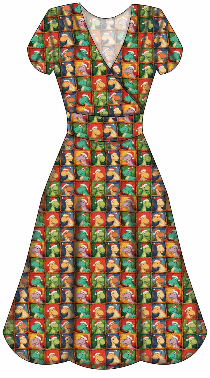 Mimi Swing Dress - Dino's First Christmas- Preorder for dispatch 28th of October