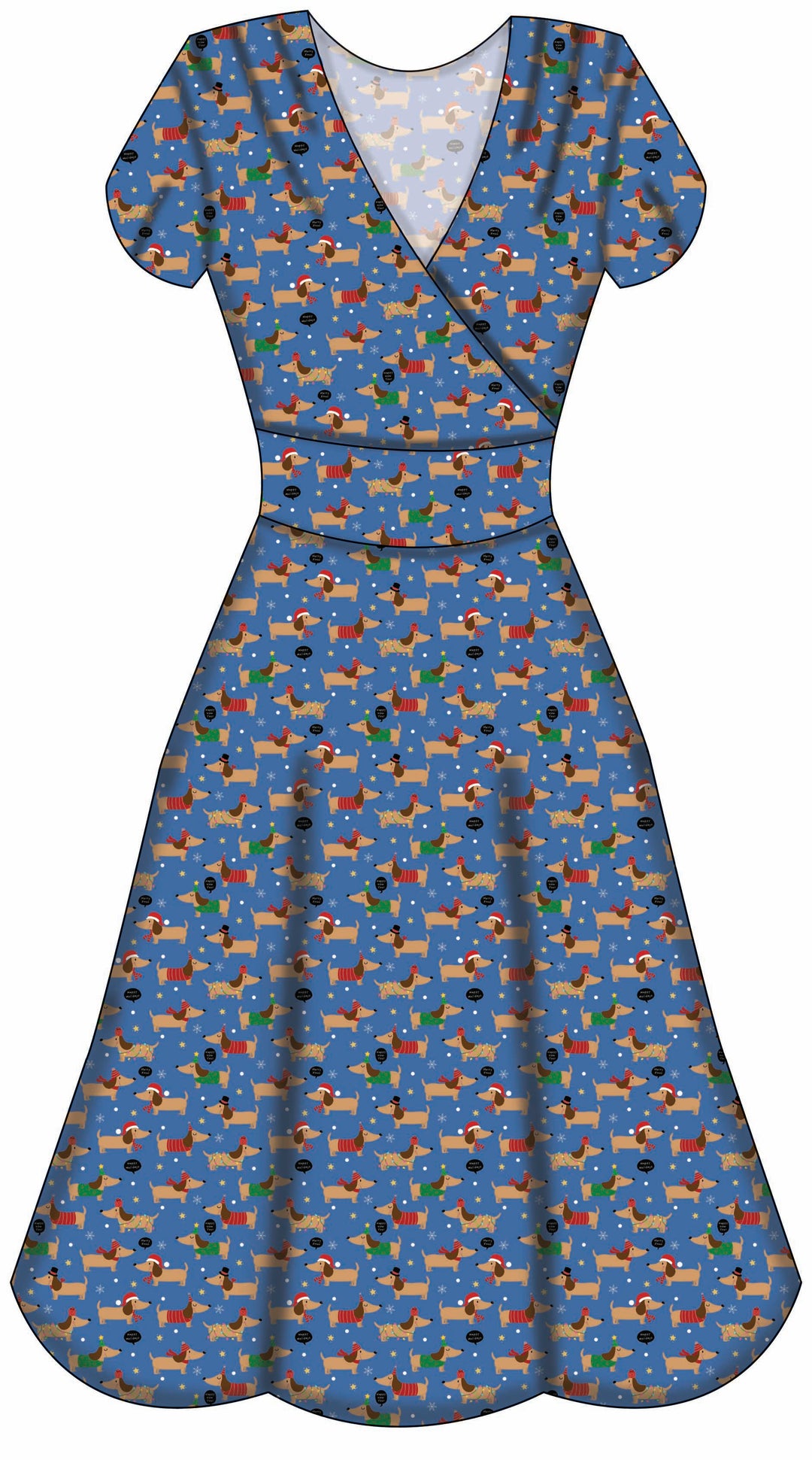 Mimi Swing Dress - Long Dog's Christmas - Preorder for dispatch 28th of October