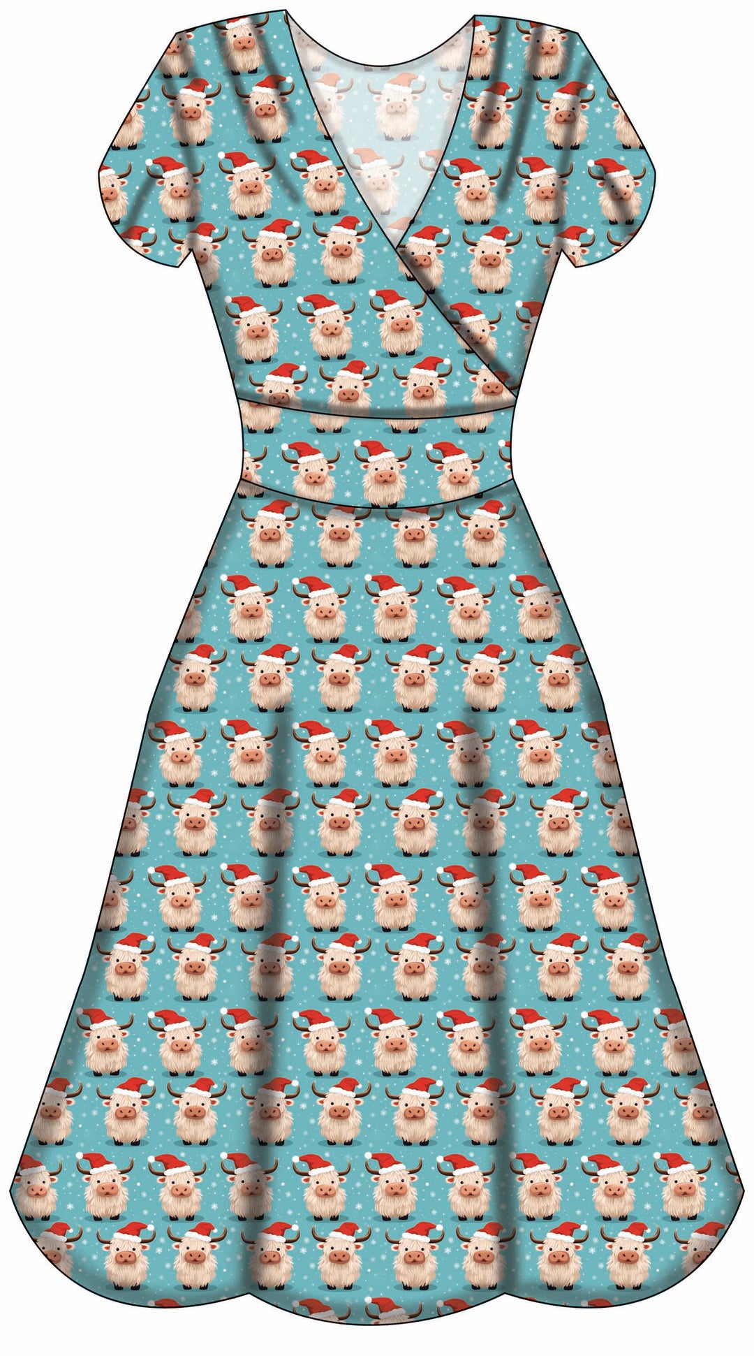 Mimi Swing Dress - Christmas Highland - Preorder for dispatch 28th of October