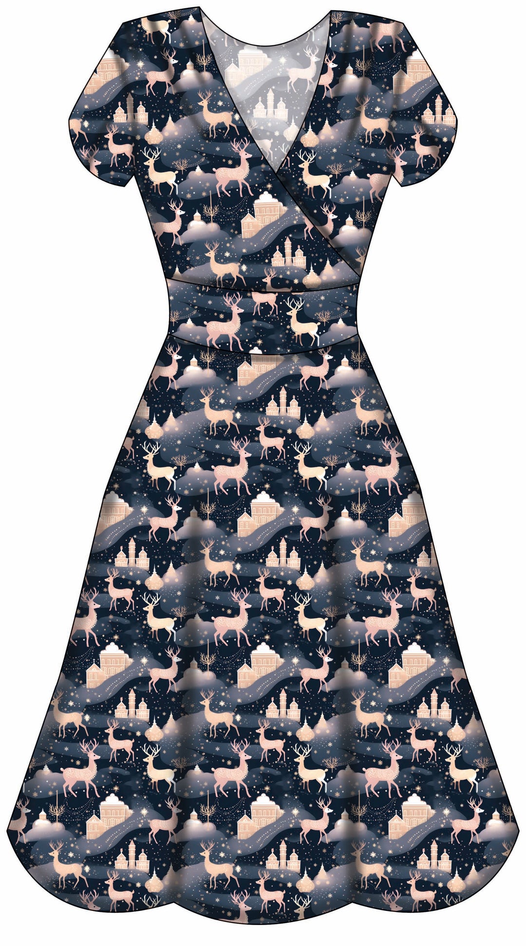 Mimi Swing Dress - Christmas Reindeer - Preorder for dispatch 28th of October