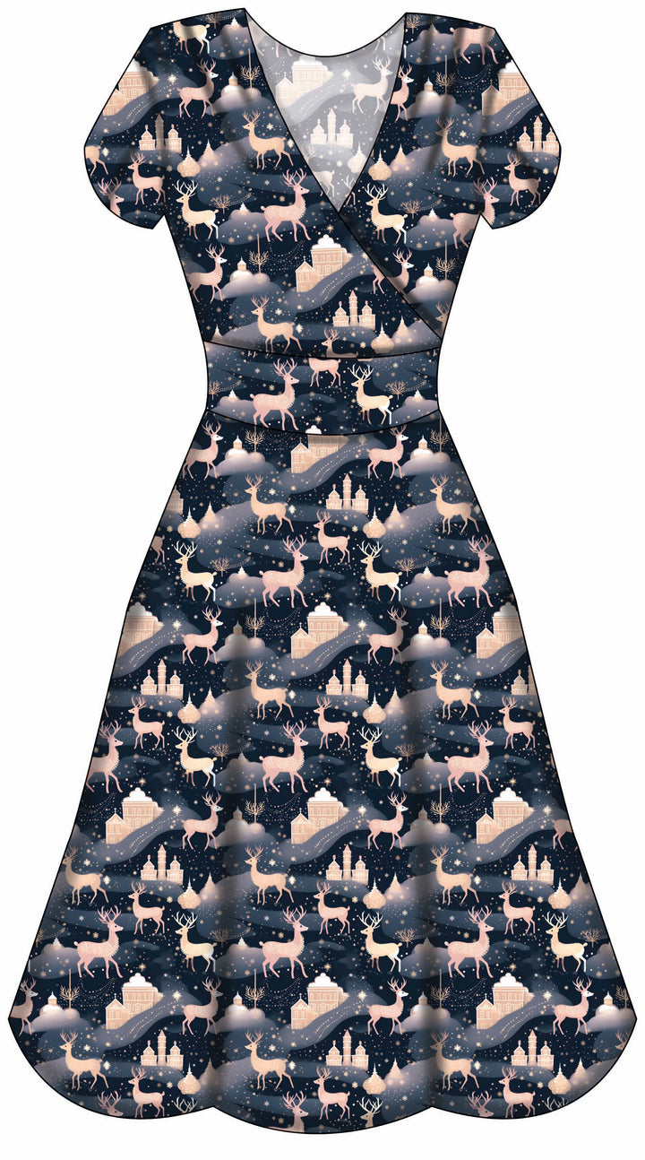 Mimi Swing Dress - Christmas Reindeer - Preorder for dispatch 28th of October